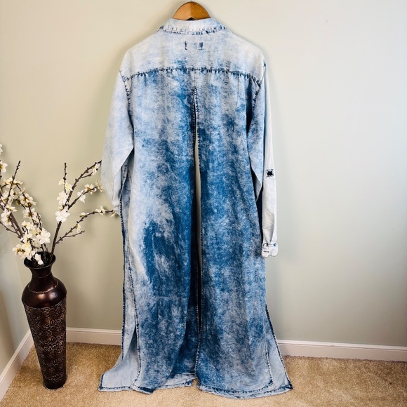 Thrill Denim Maxi Button Down Shirt Size 3X - Picture 4 of 4